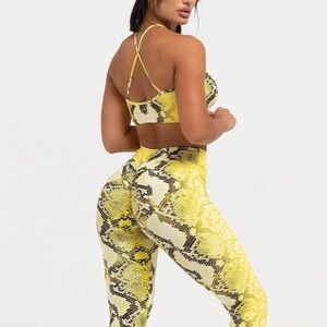 Vibrant Yellow Snake Print Women's  Top